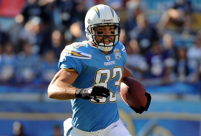 SAN DIEGO - NOVEMBER 29:  Vincent Jackson #83 of the San Diego Chargers runs after a catch against the Kansas City Chiefs during the game at Qualcomm Stadium on November 29, 2009 in San Diego, California.  (Photo by Harry How/Getty Images)