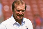 LOS ANGELES - 1986:  Head coach Don Coryell of the San Diego Chargers walks on the field before a 1986 NFL game against the Los Angeles Raiders at the LA Memorial Coliseum in Los Angeles, California.  The Raiders defeated the Chargers 17-13.  (Photo by Rick Stewart/Getty Images)