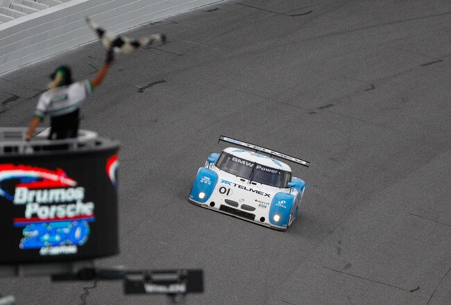 DAYTONA BEACH, FL - JULY 03:  Scott Pruett and Memo Rojas drive the #01 Chip Ganassi Racing BMW to win the Grand-Am Brumos Porsche 250 at Daytona International Speedway on July 3, 2010 in Daytona Beach, Florida.  (Photo by Chris Graythen/Getty Images)