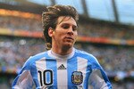 CAPE TOWN, SOUTH AFRICA - JULY 03:  Lionel Messi of Argentina looks on during the 2010 FIFA World Cup South Africa Quarter Final match between Argentina and Germany at Green Point Stadium on July 3, 2010 in Cape Town, South Africa.  (Photo by Chris McGrath/Getty Images)