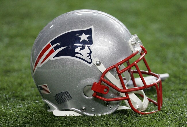 ATLANTA - AUGUST 11:  A detailed view of a New England Patriots helmet prior to the NFL preseason game between the New England Patriots and the Atlanta Falcons on August 11, 2006 at the Georgia Dome in Atlanta, Georgia.  (Photo By Streeter Lecka)