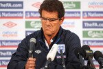RUSTENBURG, SOUTH AFRICA - JUNE 28:  England manager Fabio Capello speaks to the media during the England Press Conference at the Royal Bafokeng Sports Campus on June 28, 2010 in Rustenburg, South Africa.  (Photo by Michael Regan/Getty Images)