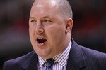 SAN JOSE, CA - MARCH 18:  Head coach Buzz Williams of the Marquette Golden Eagles watches game action against the Washington Huskies during the first round of the 2010 NCAA men's basketball tournament at HP Pavilion on March 18, 2010 in San Jose, California.  (Photo by Jed Jacobsohn/Getty Images)