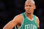 LOS ANGELES, CA - JUNE 17:  Ray Allen #20 of the Boston Celtics looks on in the first half against the Los Angeles Lakers in Game Seven of the 2010 NBA Finals at Staples Center on June 17, 2010 in Los Angeles, California.  NOTE TO USER: User expressly acknowledges and agrees that, by downloading and/or using this Photograph, user is consenting to the terms and conditions of the Getty Images License Agreement.  (Photo by Ronald Martinez/Getty Images)