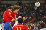 DURBAN, SOUTH AFRICA - JULY 07:  Carles Puyol of Spain scores the opening goal during the 2010 FIFA World Cup South Africa Semi Final match between Germany and Spain at Durban Stadium on July 7, 2010 in Durban, South Africa.  (Photo by Michael Steele/Getty Images)