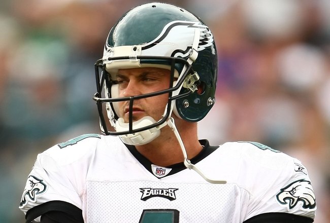 PHILADELPHIA - SEPTEMBER 27:  Kevin Kolb #4 of the Philadelphia Eagles watches on against the Kansas City Chiefs on September 27, 2009 at Lincoln Financial Field in Philadelphia, Pennsylvania.  (Photo by Chris McGrath/Getty Images)