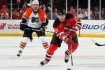 NEWARK, NJ - APRIL 22:  Ilya Kovalchuk #17 of the New Jersey Devils skates against the Philadelphia Flyers in Game 5 of the Eastern Conference Quarterfinals during the 2010 NHL Stanley Cup Playoffs at the Prudential Center at on April 22, 2010 in Newark, New Jersey.  (Photo by Jim McIsaac/Getty Images)