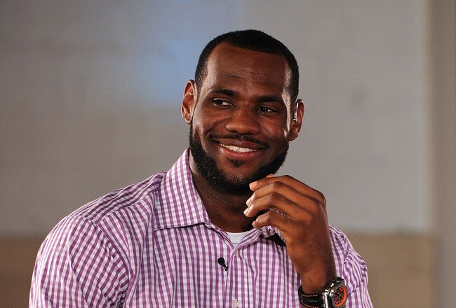GREENWICH, CT - JULY 08:  LeBron James speaks at the LeBron James announcement of his future NBA plans at the Boys & Girls Club of America on July 8, 2010 in Greenwich, Connecticut. James announced during a live broadcast on ESPN that he will play for the Miami Heat next season.  (Photo by Larry Busacca/Getty Images for Estabrook Group)