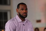 GREENWICH, CT - JULY 08:  LeBron James speaks at the LeBron James announcement of his future NBA plans at the Boys & Girls Club of America on July 8, 2010 in Greenwich, Connecticut. James announced during a live broadcast on ESPN that he will play for the Miami Heat next season.  (Photo by Larry Busacca/Getty Images for Estabrook Group)