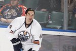 SUNRISE, FL - DECEMBER 7: Sheldon Souray #44 of the Edmonton Oilers skates prior to the game against the Florida Panthers on December 7, 2009 at the BankAtlantic Center in Sunrise, Florida. The Oilers defeated the Panthers 3-2 in a shoot out. (Photo by Joel Auerbach/Getty Images)