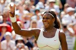 LONDON, ENGLAND - JULY 03:  Serena Williams of USA celebrates winning her Ladies Singles Final Match against Vera Zvonareva of Russia on Day Twelve of the Wimbledon Lawn Tennis Championships at the All England Lawn Tennis and Croquet Club on July 3, 2010 in London, England.  (Photo by Matthew Stockman/Getty Images)
