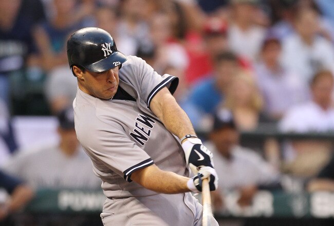 SEATTLE - JULY 08:  Mark Teixeira #25 of the New York Yankees bats against the Seattle Mariners at Safeco Field on July 8, 2010 in Seattle, Washington. (Photo by Otto Greule Jr/Getty Images)