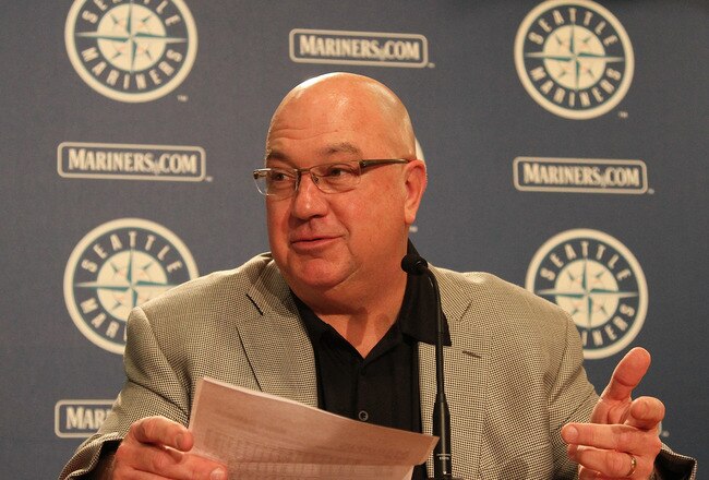 SEATTLE - JULY 09:  Executive Vice President & GM Jack Zduriencik of the Seattle Mariners speaks to the media at a press conference announcing a trade of starting pitcher Cliff Lee in exchange for first baseman Justin Smoak, pitcher Blake Beavan, Double-A Frisco reliever Josh Lueke and second baseman Matt Lawson of the Texas Rangers at Safeco Field on July 9, 2010 in Seattle, Washington. (Photo by Otto Greule Jr/Getty Images)
