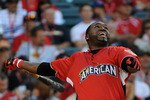 ANAHEIM, CA - JULY 12:  American League All-Star David Ortiz #34 of the Boston Red Sox smiles during the second round of the 2010 State Farm Home Run Derby during All-Star Weekend at Angel Stadium of Anaheim on July 12, 2010 in Anaheim, California.  (Photo by Lisa Blumenfeld/Getty Images)