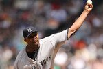 SEATTLE - JULY 11:  Starting pitcher CC Sabathia #52 of the New York Yankees pitches against the Seattle Mariners at Safeco Field on July 11, 2010 in Seattle, Washington. (Photo by Otto Greule Jr/Getty Images)