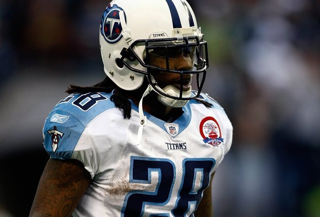 SEATTLE , WA - JANUARY 03:  Chris Johnson #28 of the Tennessee Titans plays against the Seattle Seahawks   at Qwest Field on January 3, 2010 in Seattle, Washington. Johnson ran for 134 yards to break the 2,000 yard mark for the season.  (Photo by Jonathan Ferrey/Getty Images)