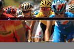 GAP, FRANCE - JULY 14: Andy Schleck of team Saxo Bank wears the yellow jersey while riding the 179km Stage 10 of the Tour de France on July 14, 2010 in Gap, France. The route from Chambery to Gap features a number of climbs including the category one Cote de Laffrey. Sergio Paulinho of Portugal and riding for team RadioShack won the stage while Luxembourg's Schleck continues to wear the yellow jersey with a slim lead of Alberto Contador of team Astana.  (Photo by Spencer Platt/Getty Images)