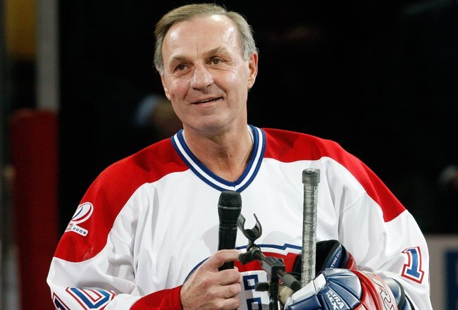 MONTREAL- DECEMBER 4:  Former Montreal Canadien Guy Lafleur speaks to fans during the Centennial Celebration ceremonies prior to the NHL game between the Montreal Canadiens and Boston Bruins on December 4, 2009 at the Bell Centre in Montreal, Quebec, Canada.  The Canadiens defeated the Bruins 5-1.  (Photo by Richard Wolowicz/Getty Images)