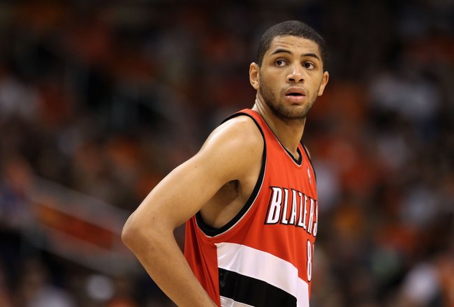 PHOENIX - APRIL 18:  Nicolas Batum #88 of the Portland Trail Blazers in action during Game One of the Western Conference Quarterfinals of the 2010 NBA Playoffs against the Phoenix Suns at US Airways Center on April 18, 2010 in Phoenix, Arizona. The Trail Blazers defeated the Suns 105-100 to take a 1-0 series lead.  NOTE TO USER: User expressly acknowledges and agrees that, by downloading and or using this photograph, User is consenting to the terms and conditions of the Getty Images License Agreement.  (Photo by Christian Petersen/Getty Images)