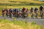 MENDE, FRANCE - JULY 16: The peloton travels through a rural French landscape along stage 12 of the Tour de France July 16, 2010 in Mende, France. The stage, which started in Bourg-de-Peage, included the La Croix Neuve pass which is nearly 1.2 miles in length with an average gradient of more than 10%. Joaquin Rodriguez of Spain won the stage while Andy Schleck of Saxo Bank continued to hold onto the yellow jersey. The iconic bicycle race will include a total of 20 stages and will cover 3,642km before concluding in Paris on July 25.  (Photo by Spencer Platt/Getty Images)