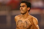 EAST RUTHERFORD, NJ - JUNE 08:  Nery Castillo #21 of  Mexico celebrates scoring his teams second goal against Cuba during their first round match of the CONCACAF Gold Cup 2007 tournament on June 8, 2005 at Giants Stadium in East Rutherford, New Jersey.  (Photo by Nick Laham/Getty Images)
