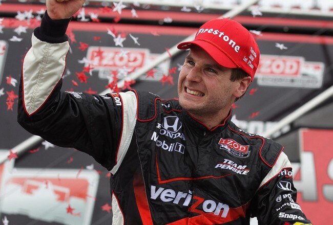TORONTO, ON - JULY 18:  Will Power of Australia, driver of the #12 Verizon Team Penske Dallara Honda, celebrates after winning the IZOD IndyCar Series Honda Indy Toronto on July 18, 2010 in the streets of Toronto, Canada.  (Photo by Streeter Lecka/Getty Images)