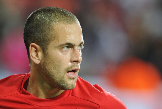 PORT ELIZABETH, SOUTH AFRICA - JUNE 23:  Joe Cole of England looks on during the 2010 FIFA World Cup South Africa Group C match between Slovenia and England at the Nelson Mandela Bay Stadium on June 23, 2010 in Port Elizabeth, South Africa.  (Photo by Michael Regan/Getty Images)