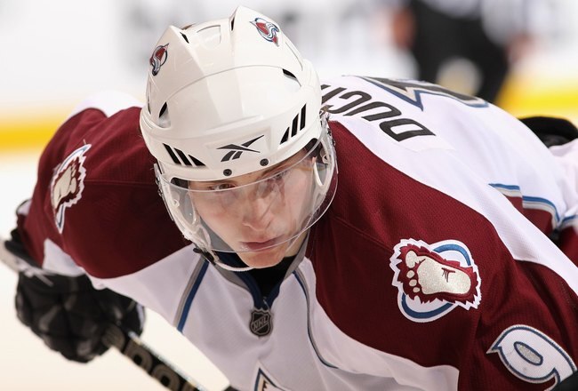 GLENDALE, AZ - MARCH 04:  Matt Duchene #9 of the Colorado Avalanche during the NHL game against the Phoenix Coyotes at Jobing.com Arena on March 4, 2010 in Glendale, Arizona.  The Coyotes defeated the Avalanche 3-1.  (Photo by Christian Petersen/Getty Images)