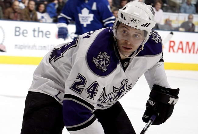 TORONTO - JANUARY 26: Alexander Frolov #24 of the Los Angeles Kings skates up the ice during the game against the Toronto Maple Leafs on January 26, 2010 at the Air Canada Centre in Toronto, Ontario, Canada. (Photo by Abelimages / Getty Images)