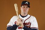 KISSIMMEE, FL - FEBRUARY 26:  Matt Diaz #23 of the Atlanta Braves poses during photo day at Champions Stadium on February 26, 2010 in Kissimmee, Florida.  (Photo by Gregory Shamus/Getty Images)