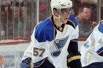 NEWARK, NJ - MARCH 20:  David Perron #57 of the St. Louis Blues skates against the New Jersey Devils at the Prudential Center on March 20, 2010 in Newark, New Jersey. The Blues defeated the Devils 1-0.  (Photo by Jim McIsaac/Getty Images)