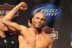 PORTLAND, OR - AUGUST 28: UFC heavyweight fighter Randy Couture (L) is interviewed by UFC commentator Joe Rogan at the UFC 102: Couture vs. Nogueira Weigh-In at the Rose Garden Arena on August 28, 2009 in Portland, Oregon. (Photo by Jon Kopaloff/Getty Images)