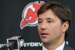 NEWARK, NJ - JULY 20:  Ilya Kovalchuk of the New Jersey Devils speaks with the media after announcing his contract renewal at the Prudential Center on July 20, 2010 in Newark, New Jersey.  (Photo by Bruce Bennett/Getty Images)
