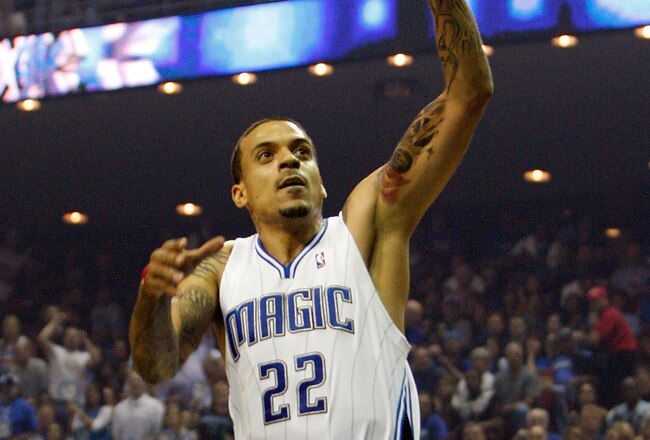 ORLANDO, FL - MAY 18:  Matt Barnes #22 of the Orlando Magic drives for a dunk attempt against the Boston Celtics in Game Two of the Eastern Conference Finals during the 2010 NBA Playoffs at Amway Arena on May 18, 2010 in Orlando, Florida.  NOTE TO USER: User expressly acknowledges and agrees that, by downloading and/or using this Photograph, user is consenting to the terms and conditions of the Getty Images License Agreement.  (Photo by Doug Benc/Getty Images)