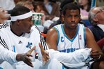 NEW ORLEANS - MARCH 22:  James Posey #41 and Chris Paul #3 of the New Orleans Hornets talk on the bench during the game against the Dallas Mavericks at the New Orleans Arena on March 22, 2010 in New Orleans, Louisiana.  NOTE TO USER: User expressly acknowledges and agrees that, by downloading and/or using this Photograph, User is consenting to the terms and conditions of the Getty Images License Agreement.  (Photo by Chris Graythen/Getty Images)