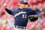 CINCINNATI - MAY 18:  Trevor Hoffman #51 of the Milwaukee Brewers throws a pitch in the 9th inning during the game against the Cincinnati Reds at Great American Ball Park on May 18, 2010 in Cincinnati, Ohio. The Reds won 5-4. (Photo by Andy Lyons/Getty Images)