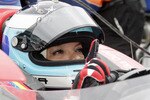 INDIANAPOLIS - MAY 15: Milka Duno of Dale Coyne Racing motions to her crew  during opening day at the Indianapolis Motor Speedway on May 15, 2010 in Indianapolis, Indiana.   (Photo by Ron Hoskins/Getty Images)