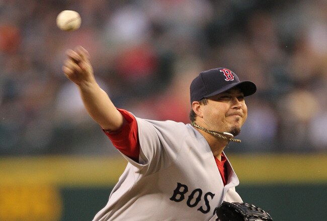 SEATTLE - JULY 23: Starting pitcher Josh Beckett #19 of the Boston Red Sox pitches against the Seattle Mariners at Safeco Field on July 23, 2010 in Seattle, Washington. (Photo by Otto Greule Jr/Getty Images)
