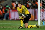 JOHANNESBURG, SOUTH AFRICA - JULY 11:  Dejected Maarten Stekelenburg of the Netherlands after defeat during the 2010 FIFA World Cup South Africa Final match between Netherlands and Spain at Soccer City Stadium on July 11, 2010 in Johannesburg, South Africa.  (Photo by Clive Rose/Getty Images)