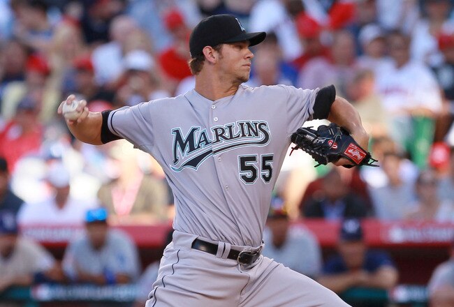 ANAHEIM, CA - JULY 13:  National League All-Star Josh Johnson #55 of the Florida Marlins throws a pitch during the 81st MLB All-Star Game at Angel Stadium of Anaheim on July 13, 2010 in Anaheim, California.  (Photo by Jeff Gross/Getty Images)