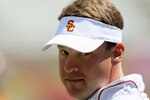 LOS ANGELES, CA - MAY 01:  Head coach Lane Kiffin looks on during the  USC Trojans spring game on  May 1, 2010 at the Los Angeles Memorial Coliseum in Los Angeles, California.  (Photo by Stephen Dunn/Getty Images)