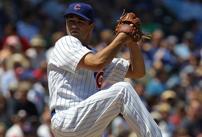 CHICAGO - JULY 16: Starting pitcher Ted Lilly #30 of the Chicago Cubs delivers the ball against the Philadelphia Phillies at Wrigley Field on July 16, 2010 in Chicago, Illinois. The Cubs defeated the Phillies 4-3. (Photo by Jonathan Daniel/Getty Images)