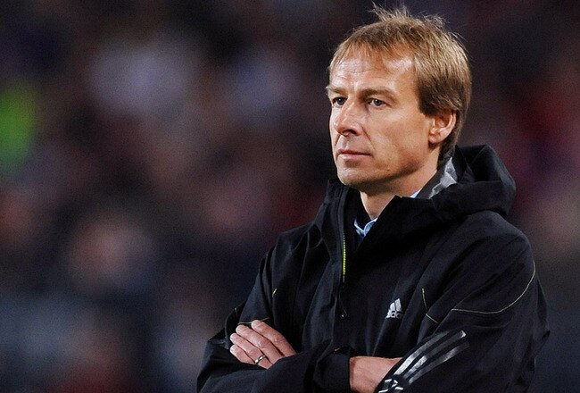 BARCELONA, SPAIN - APRIL 08:  (FILE PHOTO) Head coach Jurgen Klinsmann of Bayern Munich follows his players during the UEFA Champions League quarter final first leg match between FC Barcelona and FC Bayern Munich at the Camp Nou stadium on April 8, 2009 in Barcelona, Spain. Today former head coach Juergen Klinsmann and FC Bayern Muenchen AG announced the immediate ending of their contract, which was supposed to last until 30 June 2010.  (Photo by Jasper Juinen/Getty Images)