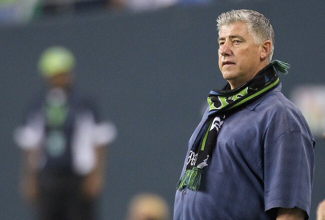 SEATTLE - JULY 25:  Head coach Sigi Schmid of the Seattle Sounders FC watches play against the Colorado Rapids on July 25, 2010 at Qwest Field in Seattle, Washington. The Sounders defeated the Rapids 2-1. (Photo by Otto Greule Jr/Getty Images)