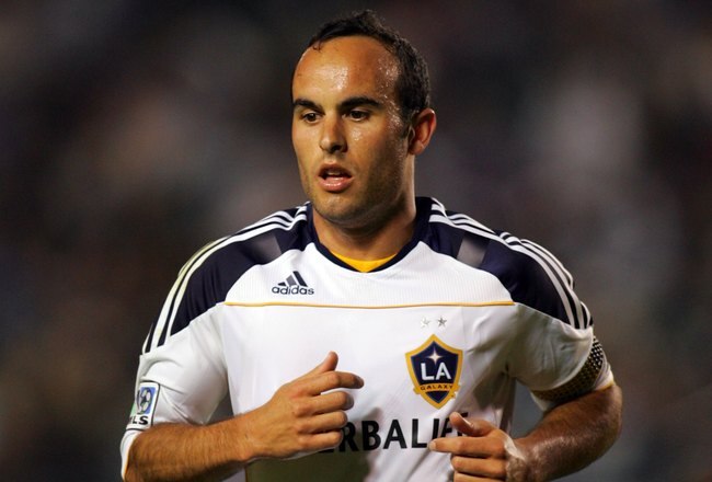 CARSON, CA - JULY 22:  Landon Donovan #10 of the Los Angeles Galaxy looks on prior to a corner kick in the second half of their MLS match against the San Jose Earthquakes at The Home Depot Center on July 22, 2010 in Carson, California. Donovan scored on the rebound to tie the game 2-2. The Earthquakes and the Galaxy played to a 2-2 draw.  (Photo by Victor Decolongon/Getty Images)