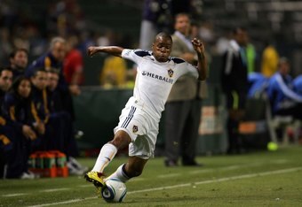 CARSON, CA - JULY 22:  Tristan Bowen #17 of the Los Angeles Galaxy controls the ball near the touchline in the second half of their MLS match against the San Jose Earthquakes at The Home Depot Center on July 22, 2010 in Carson, California. Donovan scored on the rebound to tie the game 2-2. The Earthquakes and the Galaxy played to a 2-2 draw.  (Photo by Victor Decolongon/Getty Images)