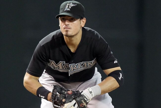 PHOENIX - JULY 08:  Infielder Jorge Cantu #3 of the Florida Marlins in action during the Major League Baseball game against the Arizona Diamondbacks at Chase Field on July 8, 2010 in Phoenix, Arizona. The Diamondbacks defeated the Marlins 10-4.  (Photo by Christian Petersen/Getty Images)