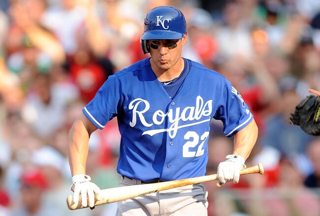 WASHINGTON - JUNE 23:  Scott Podsednik #22 of the Kansas City Royals walks to the dugout after striking out against the Washington Nationals at Nationals Park on June 23, 2010 in Washington, DC.  (Photo by Greg Fiume/Getty Images)