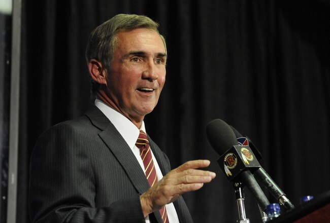 ASHBURN,VA - JANUARY 06:  Mike Shanahan speaks at a press conference introducing him as the new Executive Vice President and Head Coach of the Washington Redskins to the media on January 6, 2010 at Redskins Park in Ashburn, Virginia.  (Photo by Mitchell Layton/Getty Images)