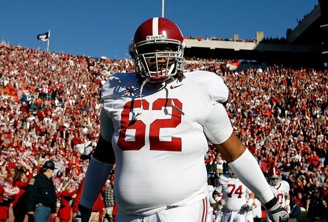 AUBURN, AL - NOVEMBER 27:  Terrence Cody #62 of the Alabama Crimson Tide against the Auburn Tigers at Jordan-Hare Stadium on November 27, 2009 in Auburn, Alabama.  (Photo by Kevin C. Cox/Getty Images)